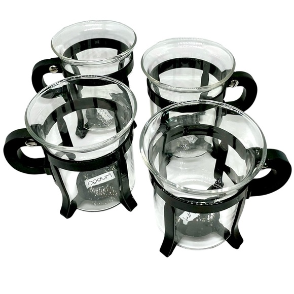 Vintage Bodum Bistro Chambord Java Coffee Cups Set of 4 Made In Switzerland - Picture 1 of 8